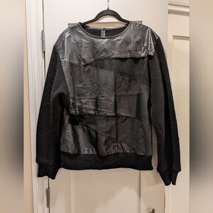 Vintage Leather And Knit Sweater,12